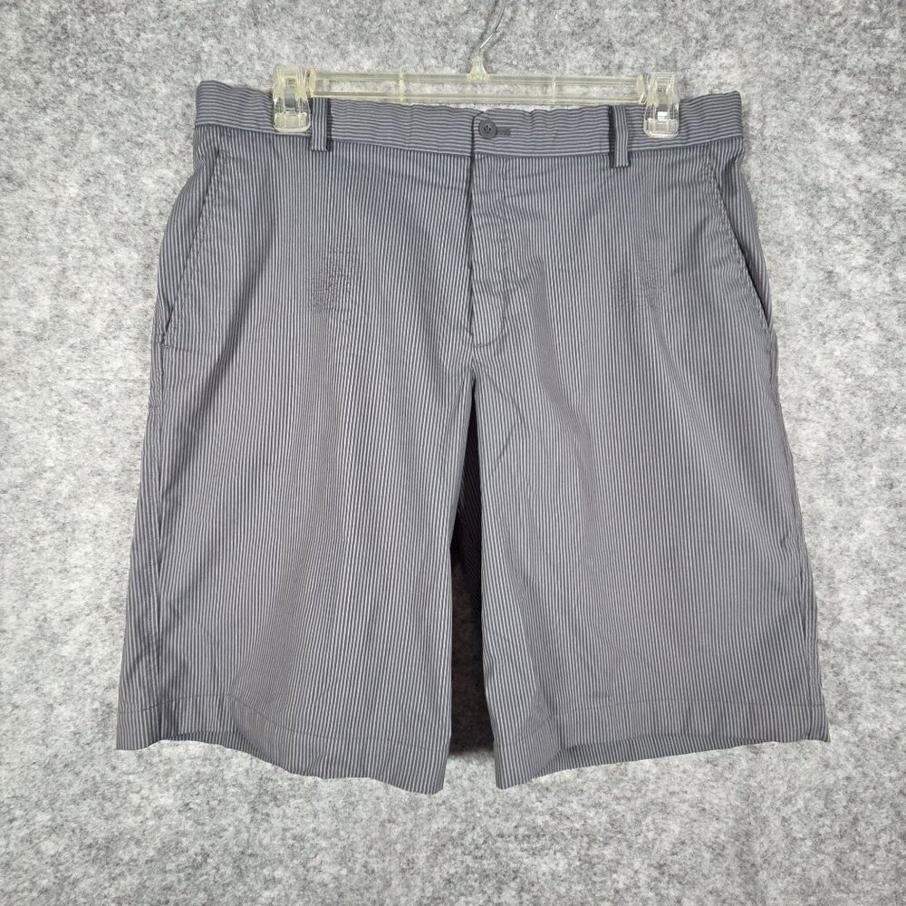 Nike Golf Shorts Bermuda Gray Stripes DRI-FIT Mens Size 36 Casual Athletic